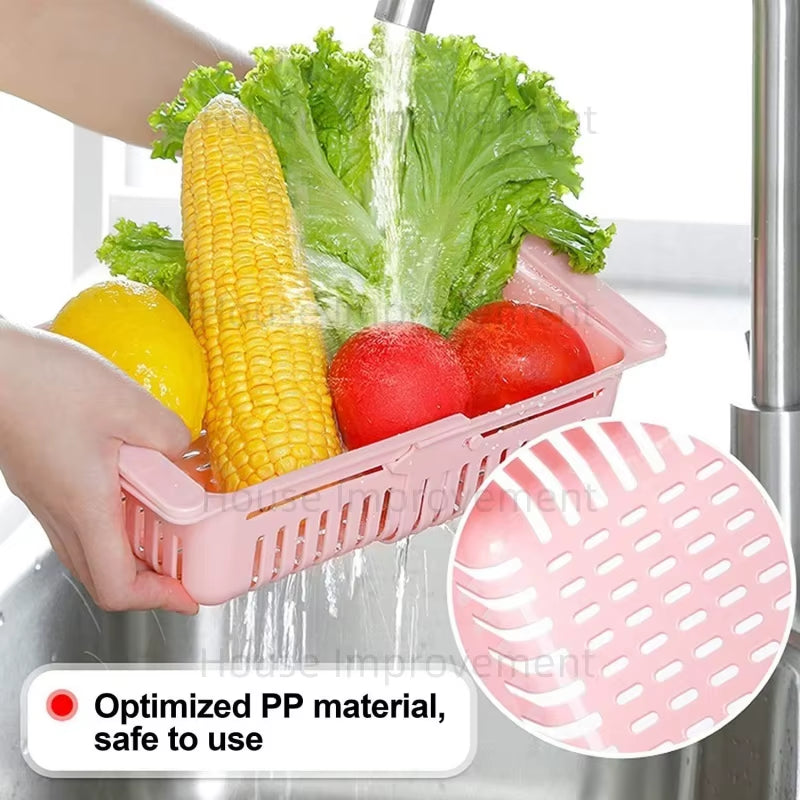 Retractable Multifunctional Tiered Refrigerator Shelf Fridge Organizer Box Fresh Divider Layer Shelf Kitchen Storage Organizer
