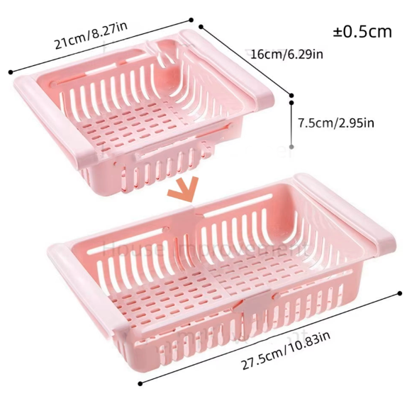 Stackable Fridge Organiser Set — Retractable Shelf Dividers