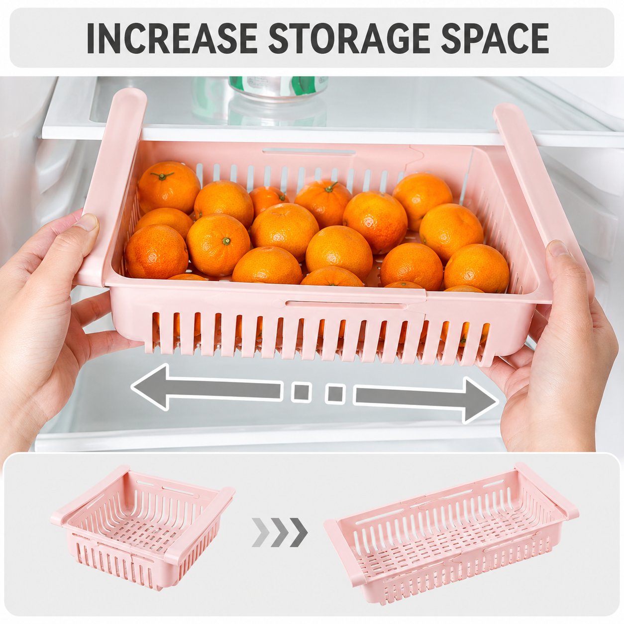 Stackable Fridge Organiser Set — Retractable Shelf Dividers